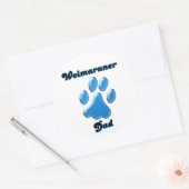 Weimaraner Vater blauer Pawprint Sticker (Umschlag)