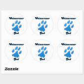 Weimaraner Vater blauer Pawprint Sticker (Blatt)