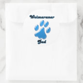Weimaraner Vater blauer Pawprint Sticker (Tasche)