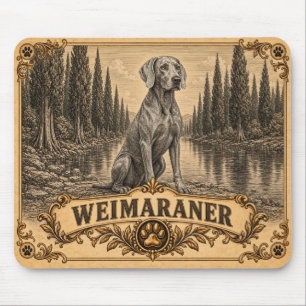 Weimaraner, Vintage Heritage Hund Mousepad
