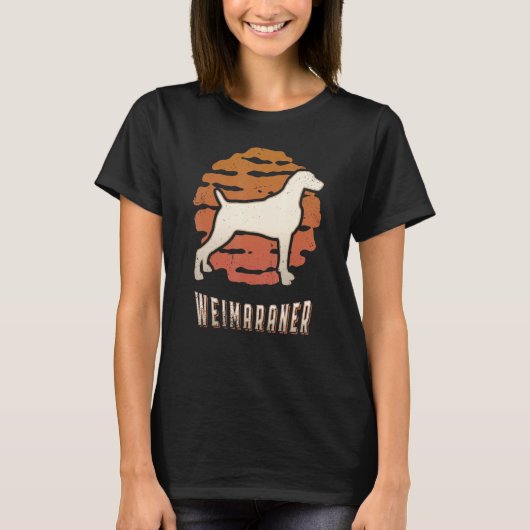 Weimaraner Vintage Retro Classic Dog Sunset T-Shirt (Vorderseite)