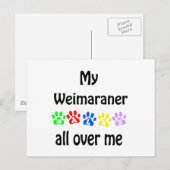 Weimaraner Walks Design Postkarte (Vorne/Hinten)