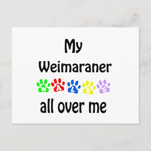 Weimaraner Walks Design Postkarte (Vorderseite)