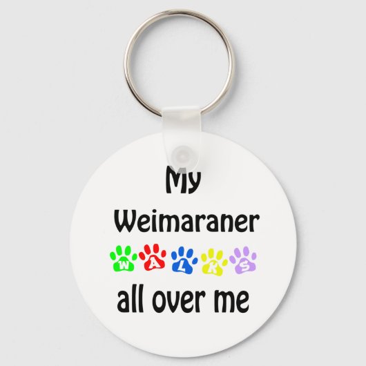 Weimaraner Walks Design Schlüsselanhänger (Vorderseite)