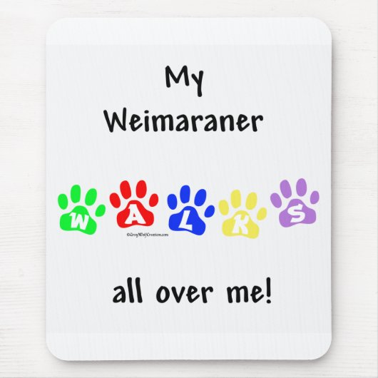 Weimaraner Walks Mousepad (Vorne)
