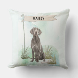 Weimaraner Watercolor Personalized Dog Kissen