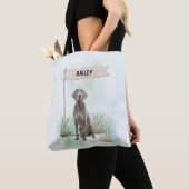 Weimaraner Watercolor Personalized Dog Tasche (Von Nahem)