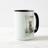 Weimaraner Watercolor Personalized Dog Tasse (VorderseiteRechts)