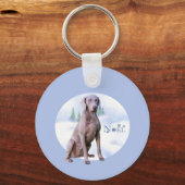 Weimaraner Weihnachten Schlüsselanhänger (Rückseite)