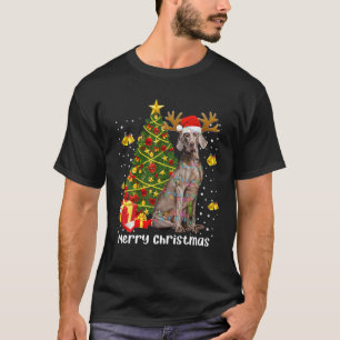 Weimaraner Weihnachtsbeleuchtung Tree Santa Xmas P T-Shirt