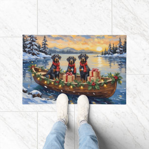 Weimaraner Weihnachtsboot-Feiertag Fußmatte