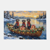 Weimaraner Weihnachtsboot-Feiertag Fußmatte (Vorderseite)