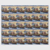 Weimaraner Weihnachtsboot-Feiertag Geschenkpapier (Flach)