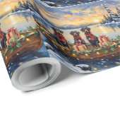 Weimaraner Weihnachtsboot-Feiertag Geschenkpapier (Rolleneckpunkt)