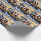 Weimaraner Weihnachtsboot-Feiertag Geschenkpapier (Ecke)