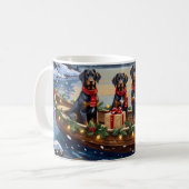 Weimaraner Weihnachtsboot-Feiertag Kaffeetasse (Vorderseite Links)