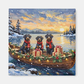 Weimaraner Weihnachtsboot-Feiertag Magnet (Vorne)