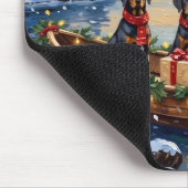 Weimaraner Weihnachtsboot-Feiertag Mousepad (Ecke)