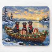 Weimaraner Weihnachtsboot-Feiertag Mousepad (Vorne)