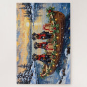 Weimaraner Weihnachtsboot-Feiertag Puzzle (Vertikal)