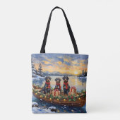 Weimaraner Weihnachtsboot-Feiertag Tasche (Rückseite)