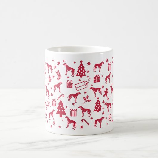 Weimaraner Weihnachtsdesign Kaffeetasse (Mittel)