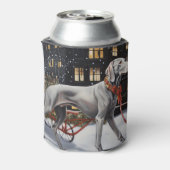 Weimaraner Weihnachtsfeiertage Dosenkühler (Kanne Rückseite)