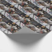 Weimaraner Weihnachtsfeiertage Geschenkpapier (Ecke)