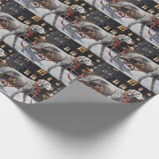 Weimaraner Weihnachtsfeiertage Geschenkpapier (Ecke)
