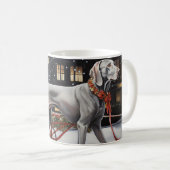 Weimaraner Weihnachtsfeiertage Kaffeetasse (VorderseiteRechts)