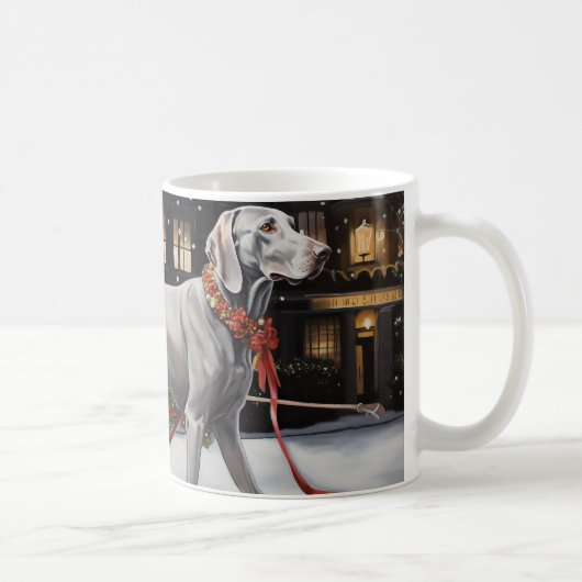 Weimaraner Weihnachtsfeiertage Kaffeetasse (Rechts)