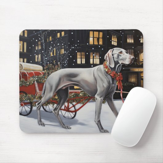 Weimaraner Weihnachtsfeiertage Mousepad (Mit Mouse)