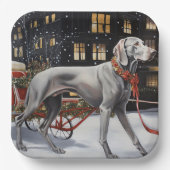 Weimaraner Weihnachtsfeiertage Pappteller (Vorderseite)