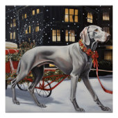 Weimaraner Weihnachtsfeiertage Poster (Vorderseite)