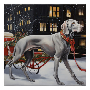 Weimaraner Weihnachtsfeiertage Poster