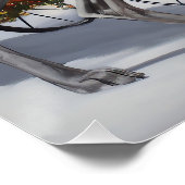 Weimaraner Weihnachtsfeiertage Poster (Ecke)