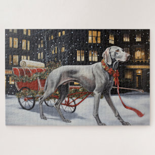 Weimaraner Weihnachtsfeiertage Puzzle