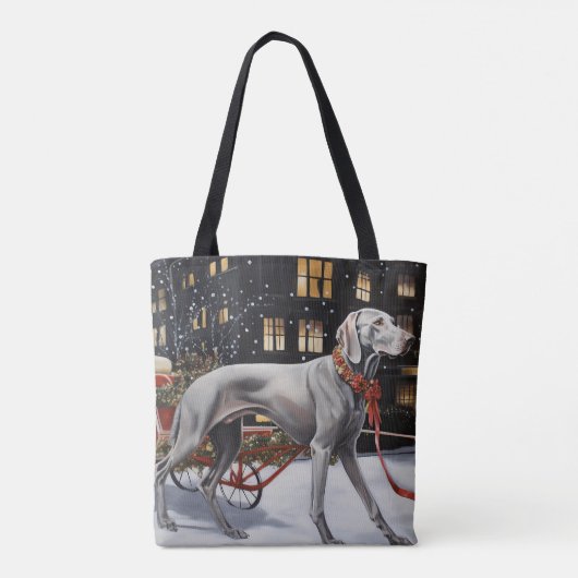 Weimaraner Weihnachtsfeiertage Tasche (Rückseite)