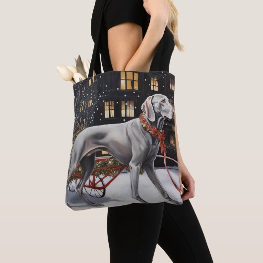 Weimaraner Weihnachtsfeiertage Tasche (Von Nahem)