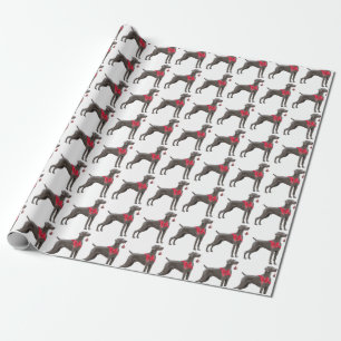 Weimaraner Weihnachtsgeschenk-Packpapier - Weiß Geschenkpapier
