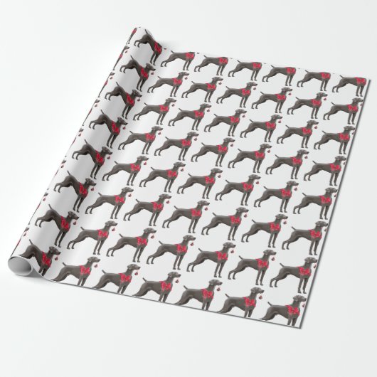 Weimaraner Weihnachtsgeschenk-Packpapier - Weiß Geschenkpapier (Ungerollt)