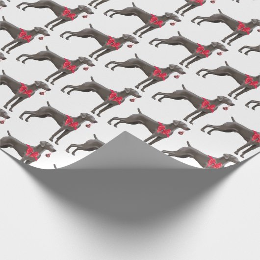 Weimaraner Weihnachtsgeschenk-Packpapier - Weiß Geschenkpapier (Ecke)