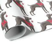 Weimaraner Weihnachtsgeschenk-Packpapier - Weiß Geschenkpapier (Rolleneckpunkt)