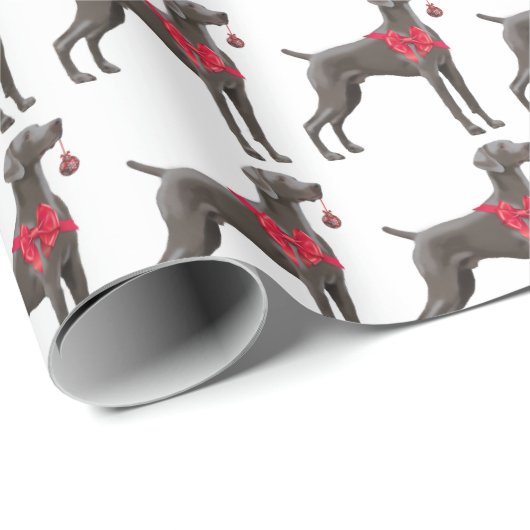 Weimaraner Weihnachtsgeschenk-Packpapier - Weiß Geschenkpapier (Rolleneckpunkt)