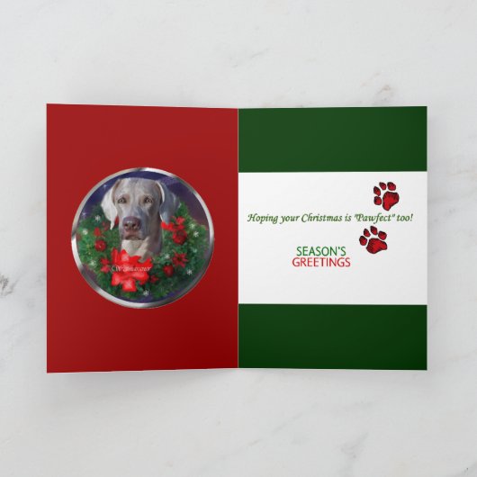Weimaraner Weihnachtsgeschenke Feiertagskarte (Innenseite)