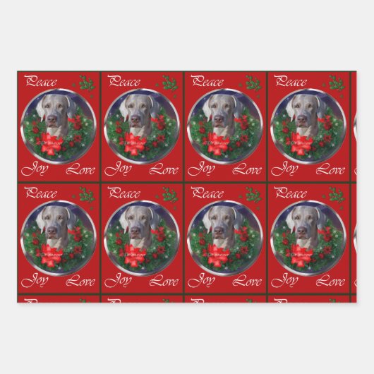 Weimaraner Weihnachtsgeschenke Geschenkpapier Set (Vorderseite 2)