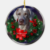Weimaraner Weihnachtsgeschenke Keramik Ornament (Hinten)