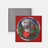 Weimaraner Weihnachtsgeschenke Magnet (Vorderseite/Rückseite)