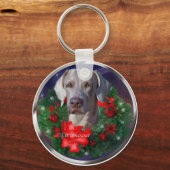 Weimaraner Weihnachtsgeschenke Schlüsselanhänger (Vorderseite)
