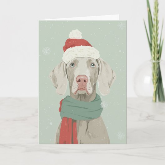 Weimaraner-Weihnachtsgruß Karte (Vorderseite)